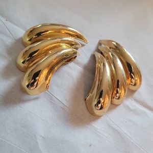 Vintage Triple Bar Clip-on Earrings